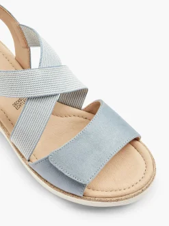 Blue Sandalette Wedge Heel
