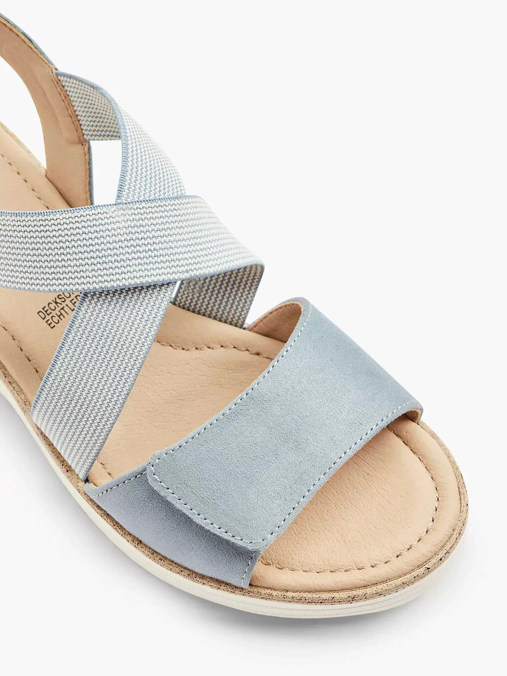 Blue Sandalette Wedge Heel