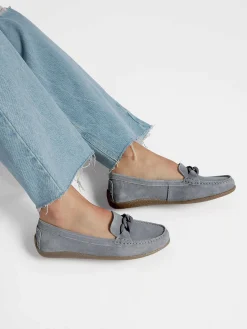 Blue Suede Slip-On Decorative Necklace