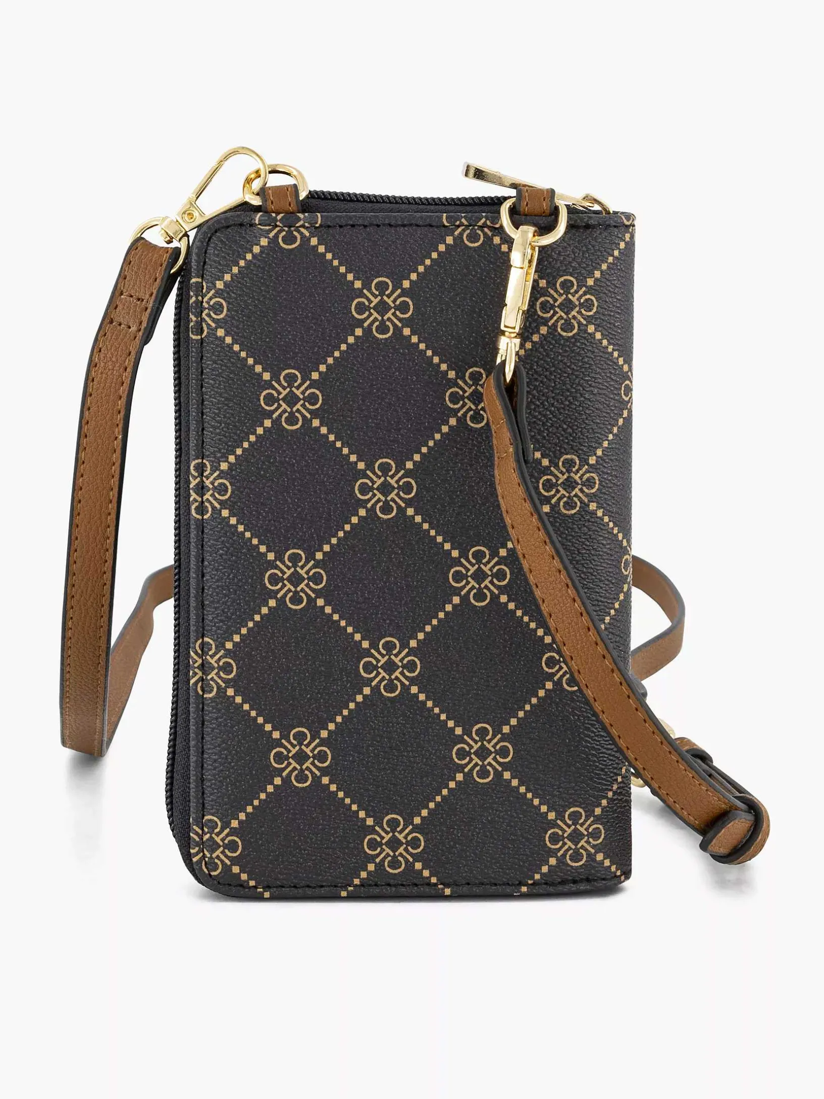 Brown Phone Bag Print