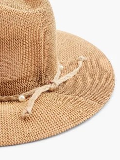Brown Wicker Beach Hat