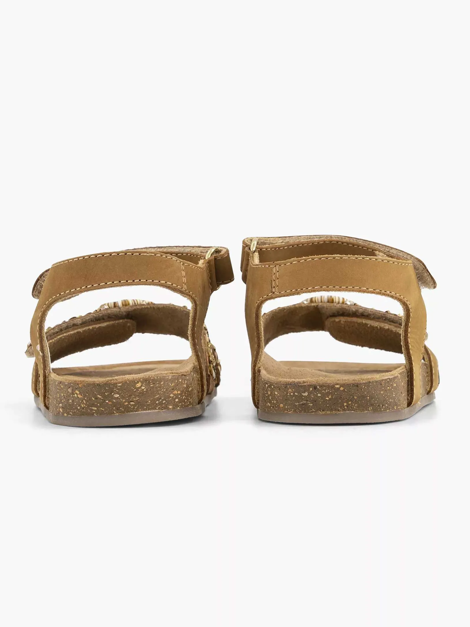 Cognac Leather Sandal Beads