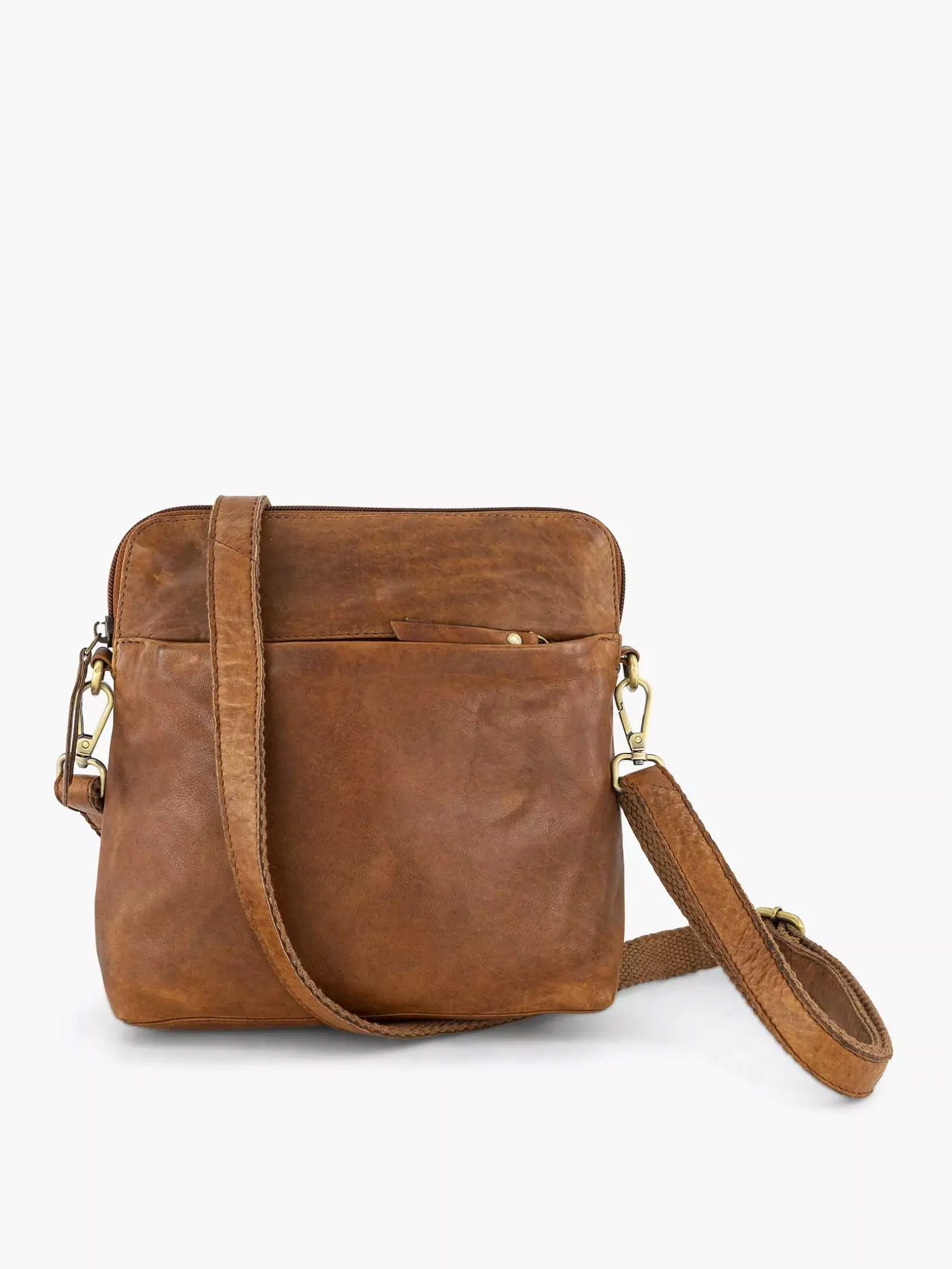 Cognac Leather Shoulder Bag