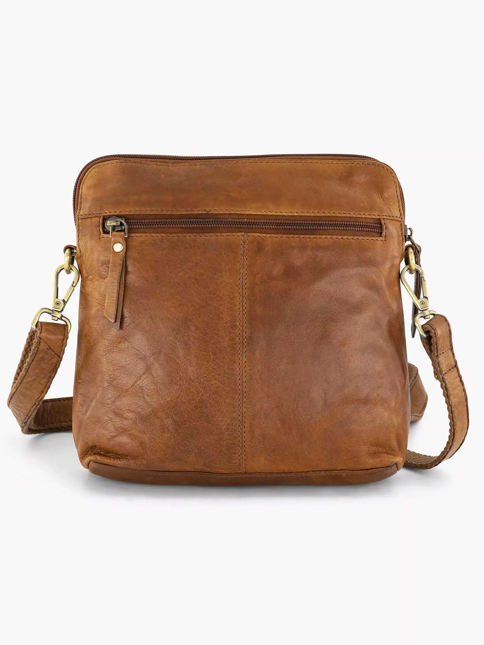 Cognac Leather Shoulder Bag