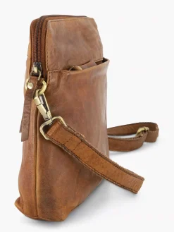 Cognac Leather Shoulder Bag
