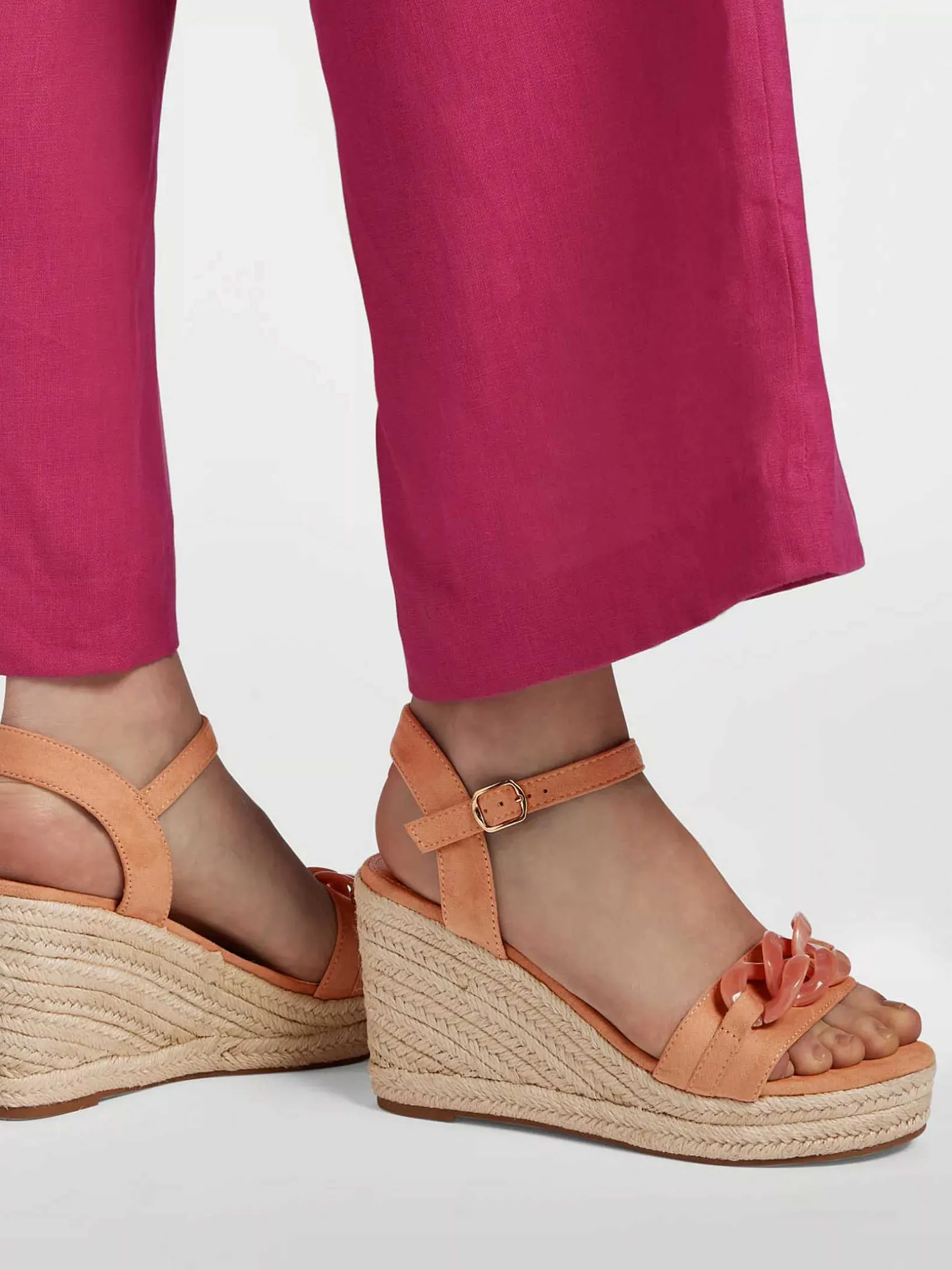 Coral Sandal Wedge Heel