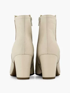 Cream Leather Ankle Boot