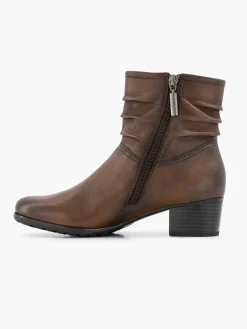Dark Brown Leather Comfort Ankle Boots Heel