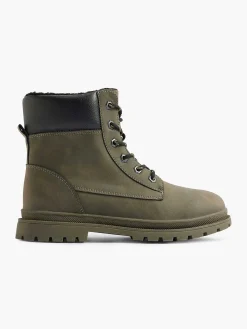 Dark Green Lace Up Boot