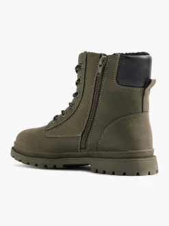 Dark Green Lace Up Boot