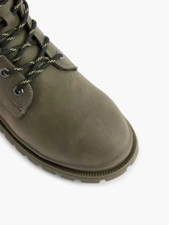 Dark Green Lace Up Boot