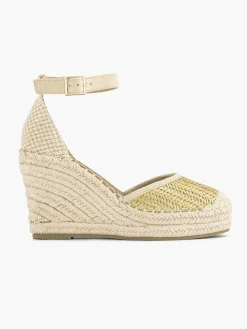 Gold Espadrille Wedge Heel