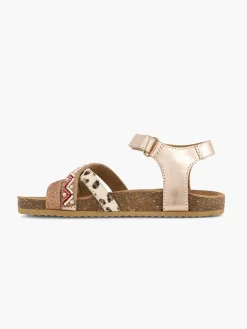 Gold Leather Sandal Beads