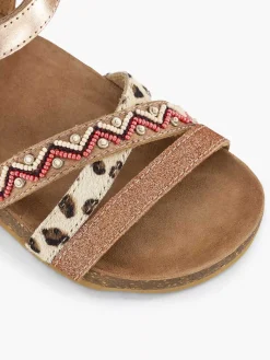 Gold Leather Sandal Beads