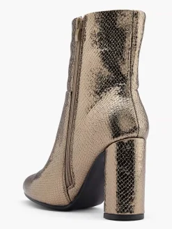 Golden Ankle Boot Snake Print
