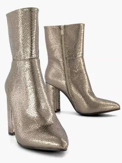 Golden Ankle Boot Snake Print