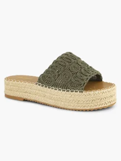 Khaki Platform Slipper