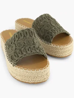 Khaki Platform Slipper