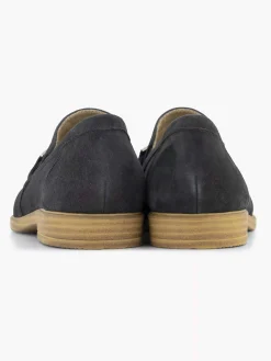 Navy Blue Leather Slip-On