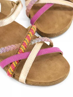 Pink Leather Sandal Beads