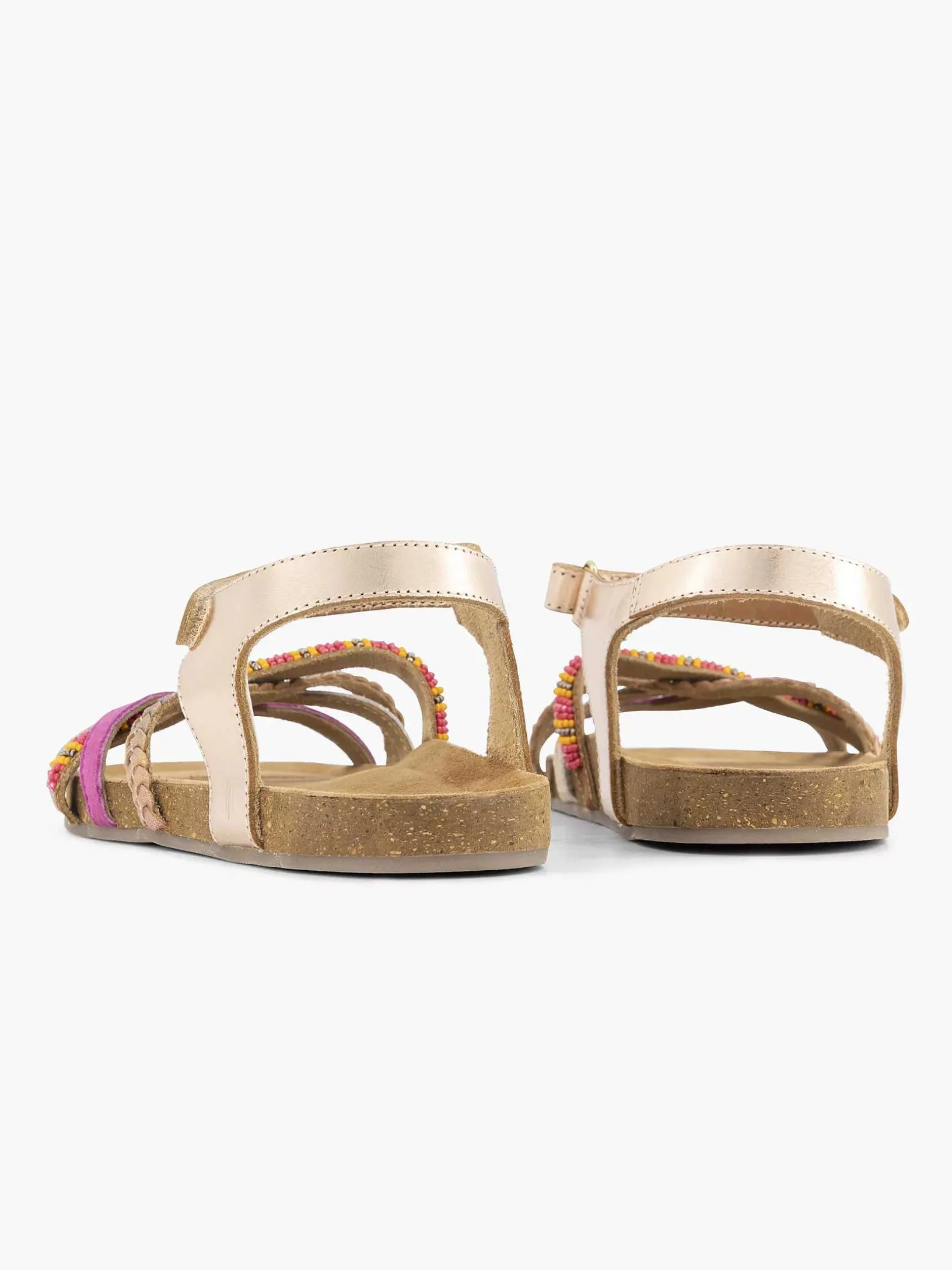 Pink Leather Sandal Beads