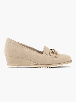 Taupe Pump Wedge Heel