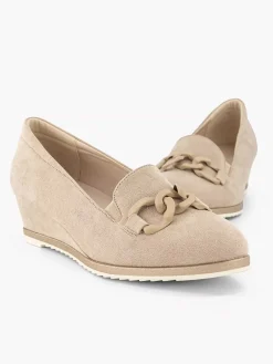 Taupe Pump Wedge Heel