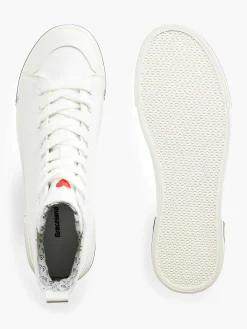 White High Canvas Sneaker Heart