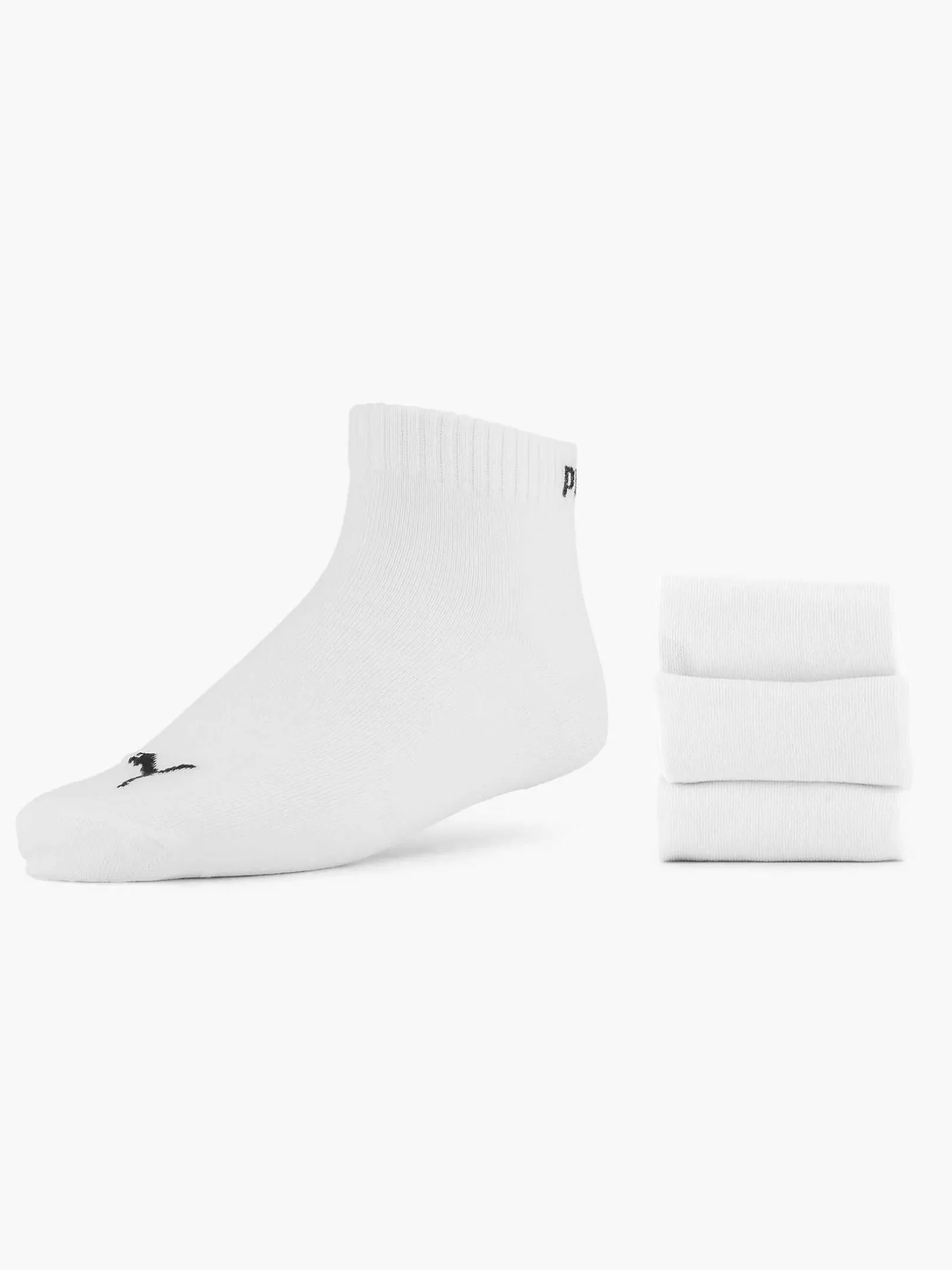 White Puma Quarter Plain 3 Pack 43-46