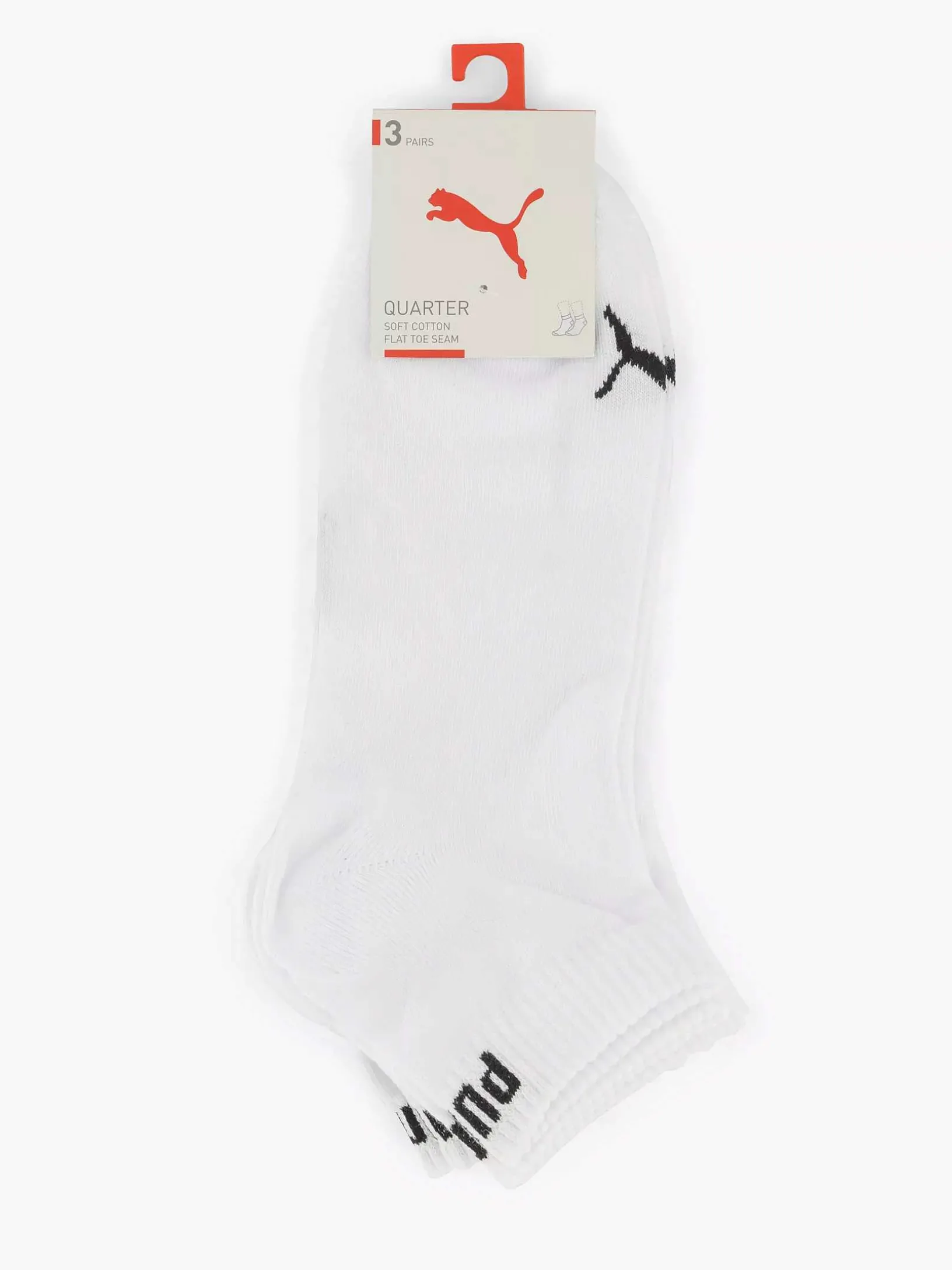 White Puma Quarter Plain 3 Pack 43-46