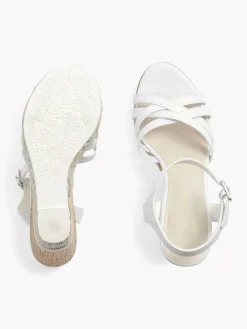 White Sandalette Wedge Heel