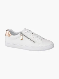 White Sneaker Decorative Zipper