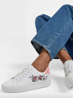 White Sneaker Pink Flowers